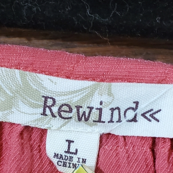 Rewind Red Button-Front Top - Picture 6 of 7